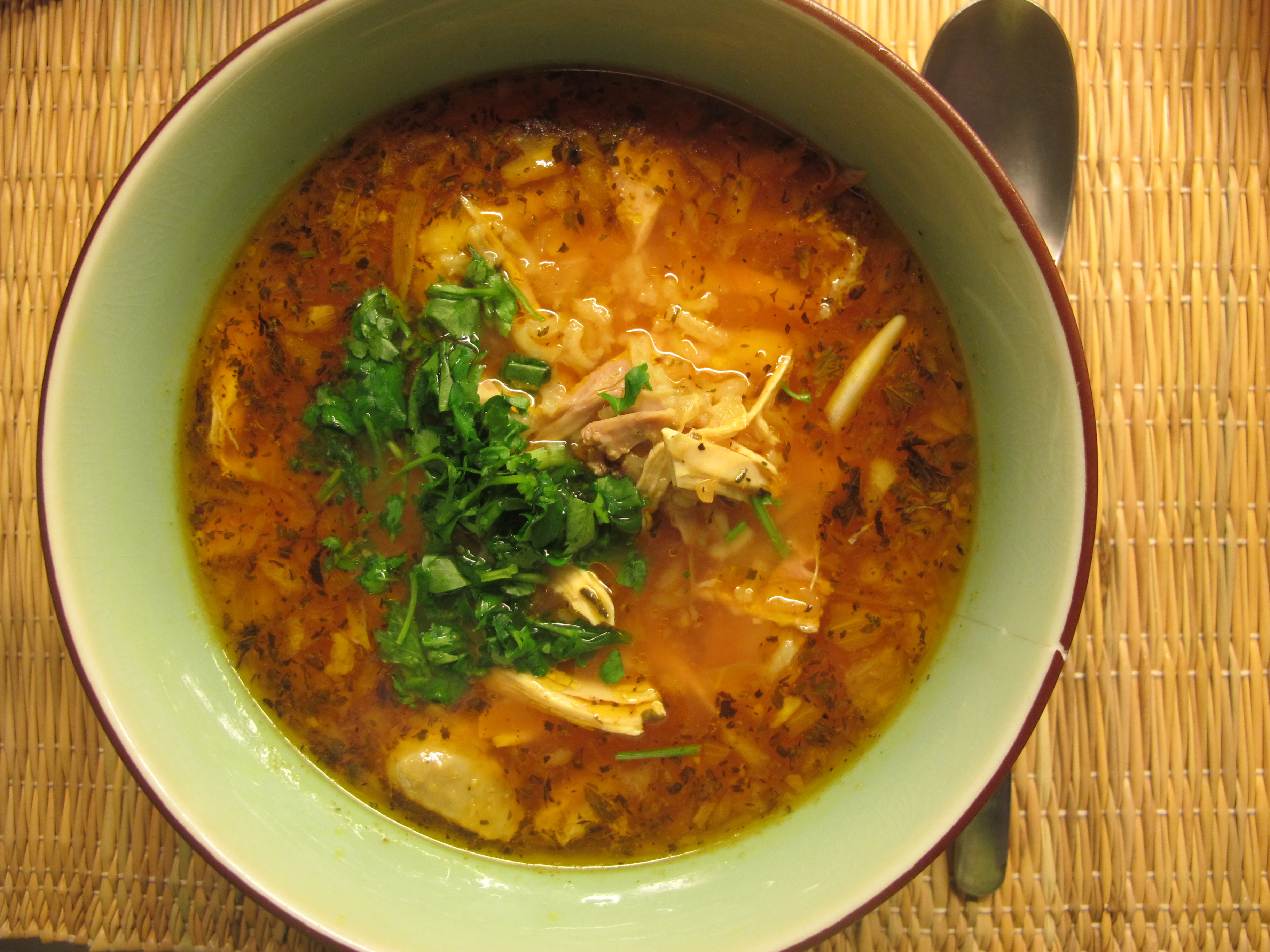 Minty Moroccan Chicken Soup with Rice